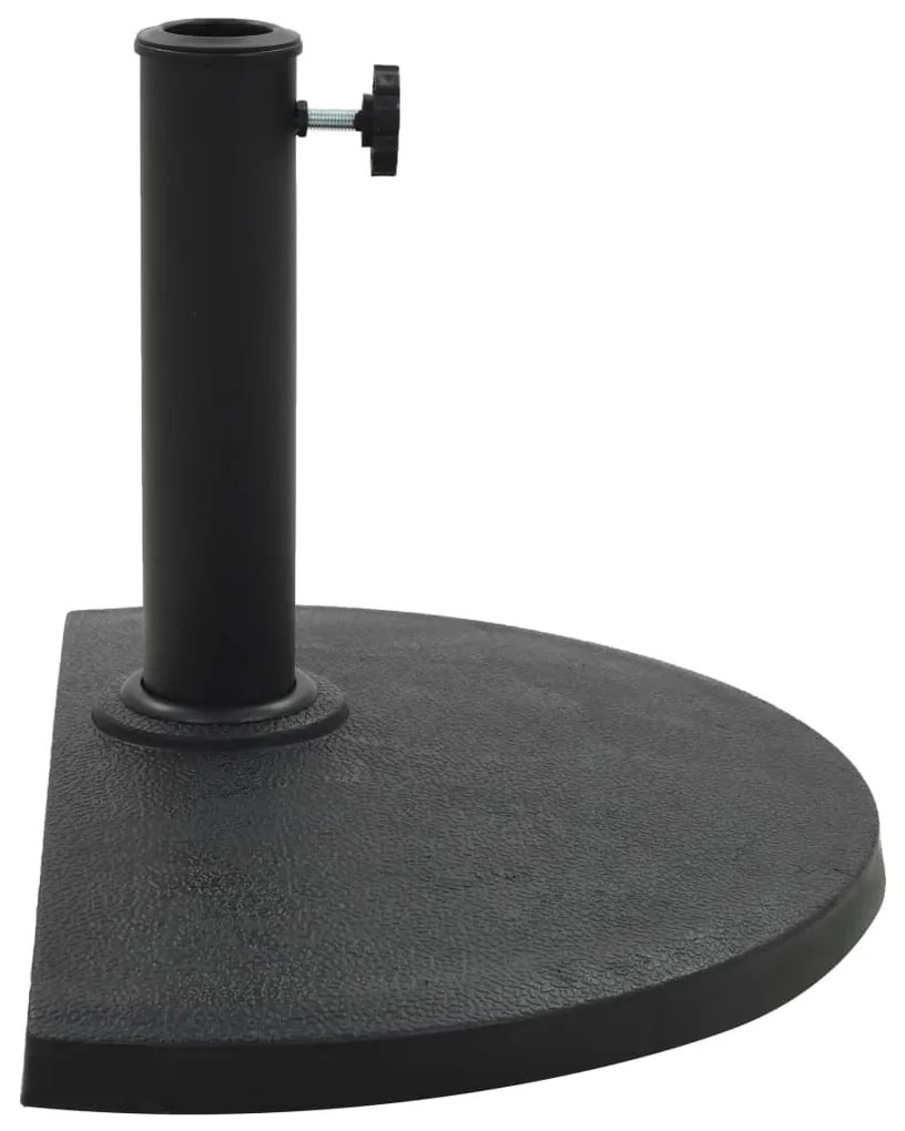 Base de guarda-sol semicircular poliresina 9 kg preto