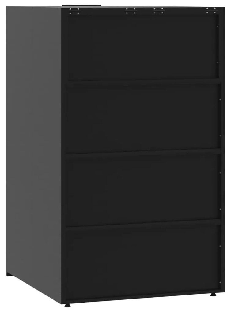 Abrigo para 5 caixotes do lixo 345x79x117 cm aço preto