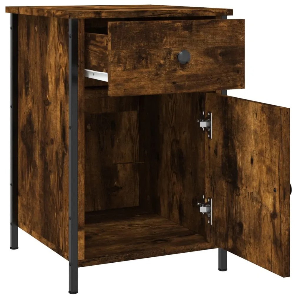 Mesa de cabeceira 40x42x60 cm derivados madeira carvalho fumado
