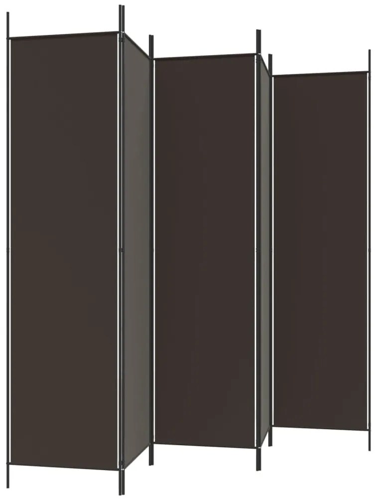 Biombo/divisória com 5 painéis 250x200 cm tecido castanho