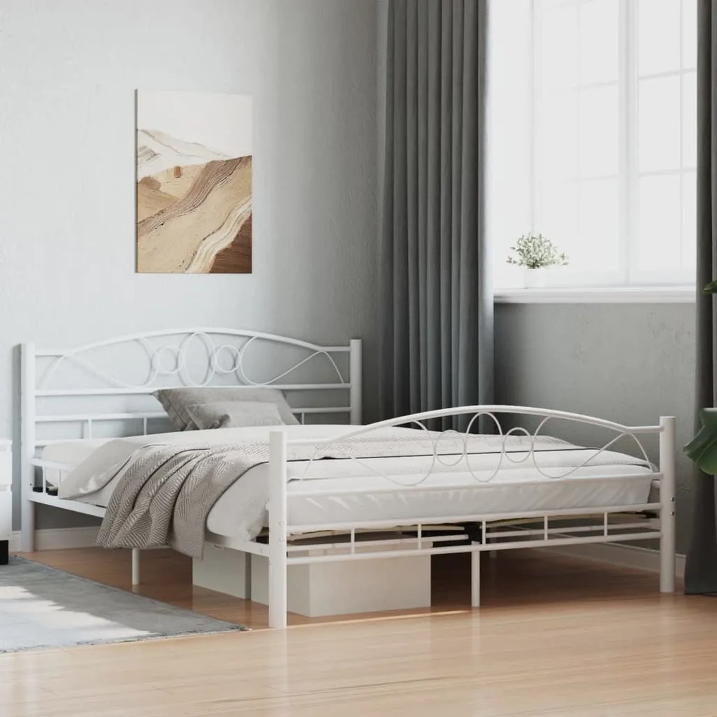 Estrutura de cama metal 140x200 cm branco