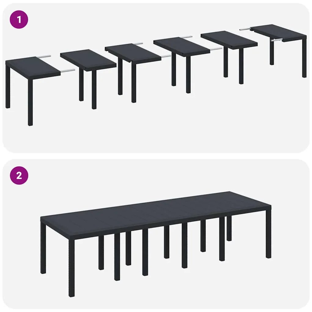 Conjunto de Jantar para Jardim com Almofadas 13 pcs Antracite
