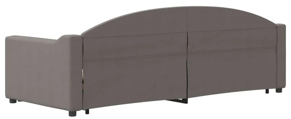 Sofá-cama c/ gavetão/gavetas 80x200 cm tecido cinza-acastanhado