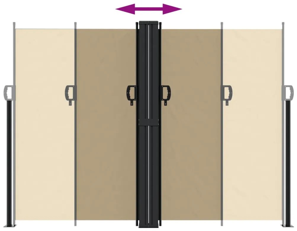 Toldo lateral retrátil 180x1000 cm bege