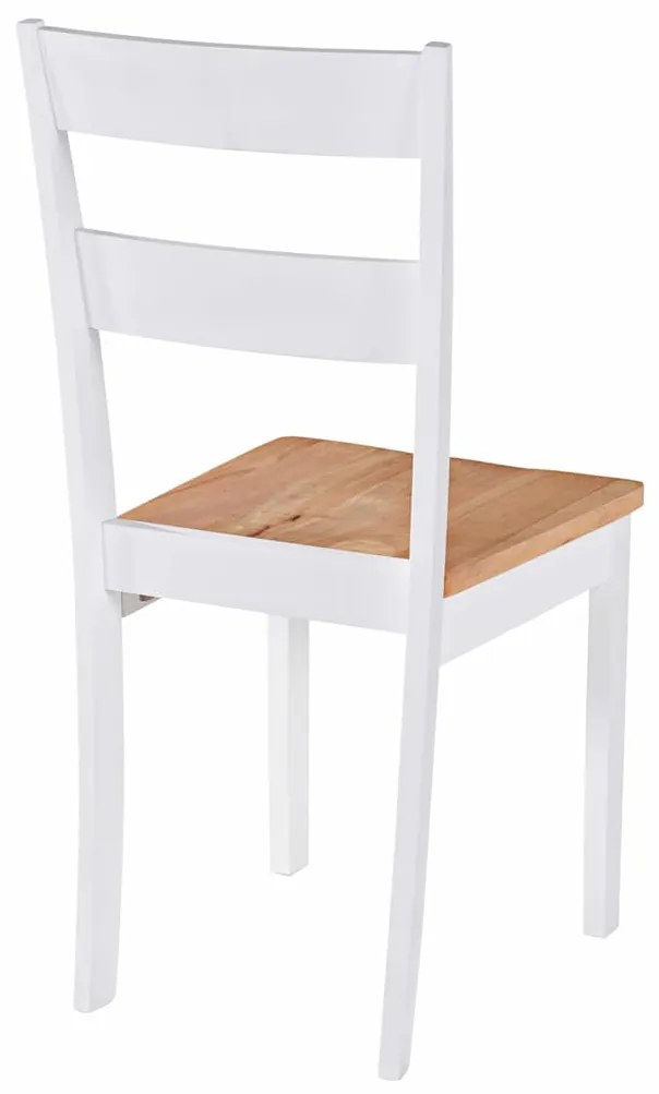 Cadeiras de jantar 4 pcs madeira de seringueira maciça branco