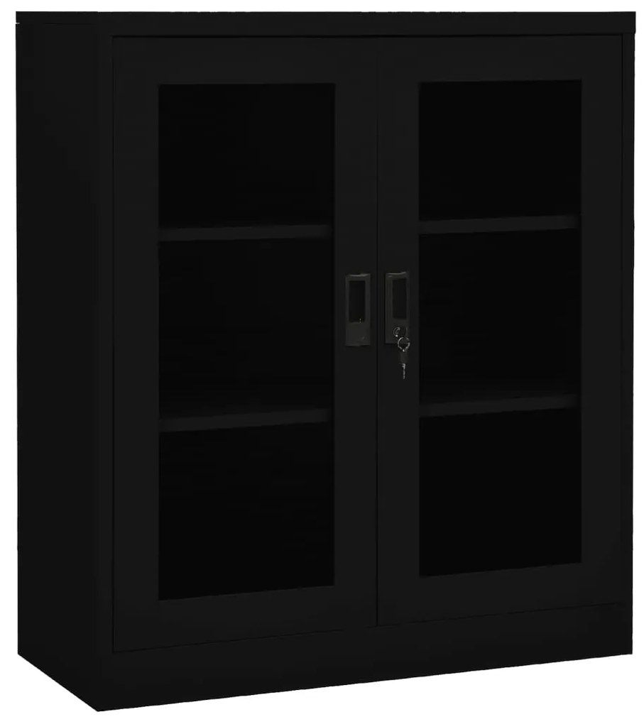 vidaXL Armário de escritório 90x40x105 cm aço preto