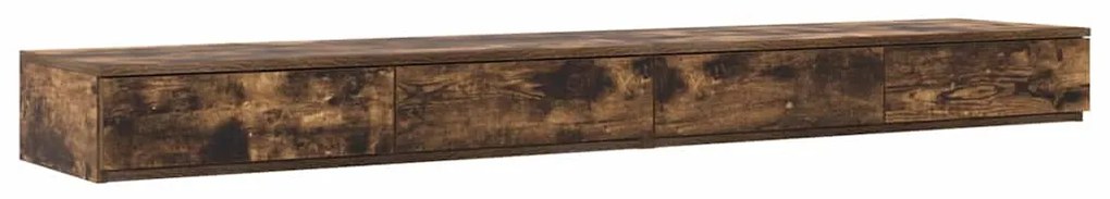 Gavetas de Cama em Carvalho Defumado - 180x36,5x16,5 cm - Feitas de Ma