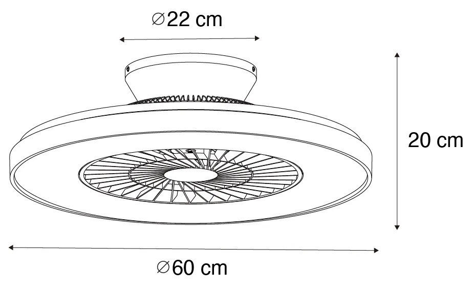 Ventilador de teto com impressão de madeira 60cm incl. LED regulável com controle remoto - Climo Rústico