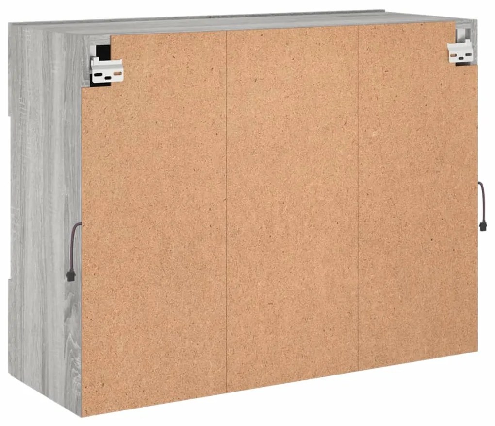 Móvel de parede p/ TV c/ luzes LED 78,5x30x60,5 cm cinza sonoma