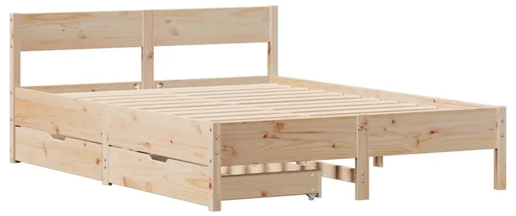 Cama sem colchão 140x190 cm madeira de pinho maciça