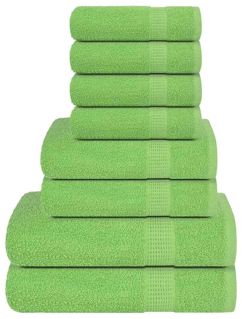 vidaXL 8pcs Conjunto de toalhas FROGN 360 g/m² verde maça