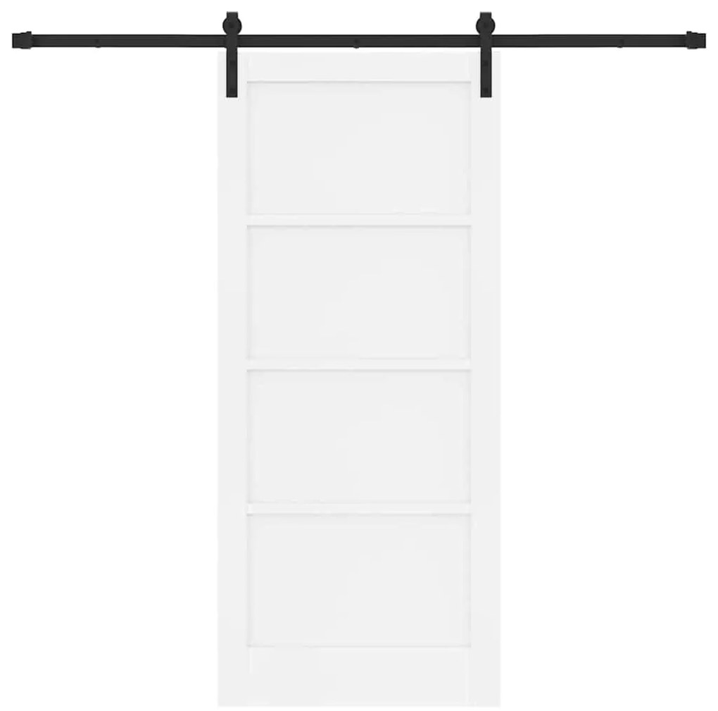 Porta Deslizante com Conjunto de Ferragens Branca 86x198,5 cm de Madei