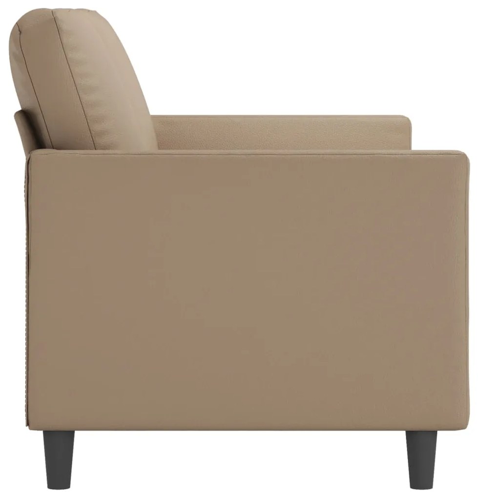 Sofá de 2 lugares 140 cm couro artificial cor cappuccino