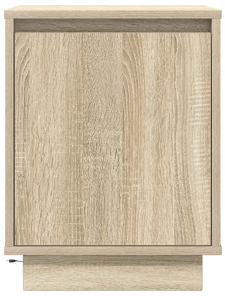 Mesa de cabeceira com luzes LED 38x34x50 cm carvalho sonoma