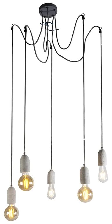 Candeeiro Pendente Industrial Cinza Cimento - Cava 5 Design,Moderno