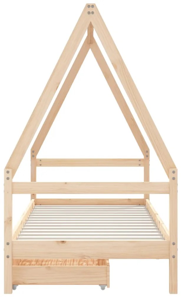 Estrutura de cama infantil c/ gavetas 80x200 cm pinho maciço