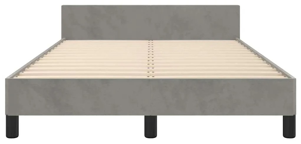 Estrutura de cama sem colchão 120x200 cm veludo cinzento-claro