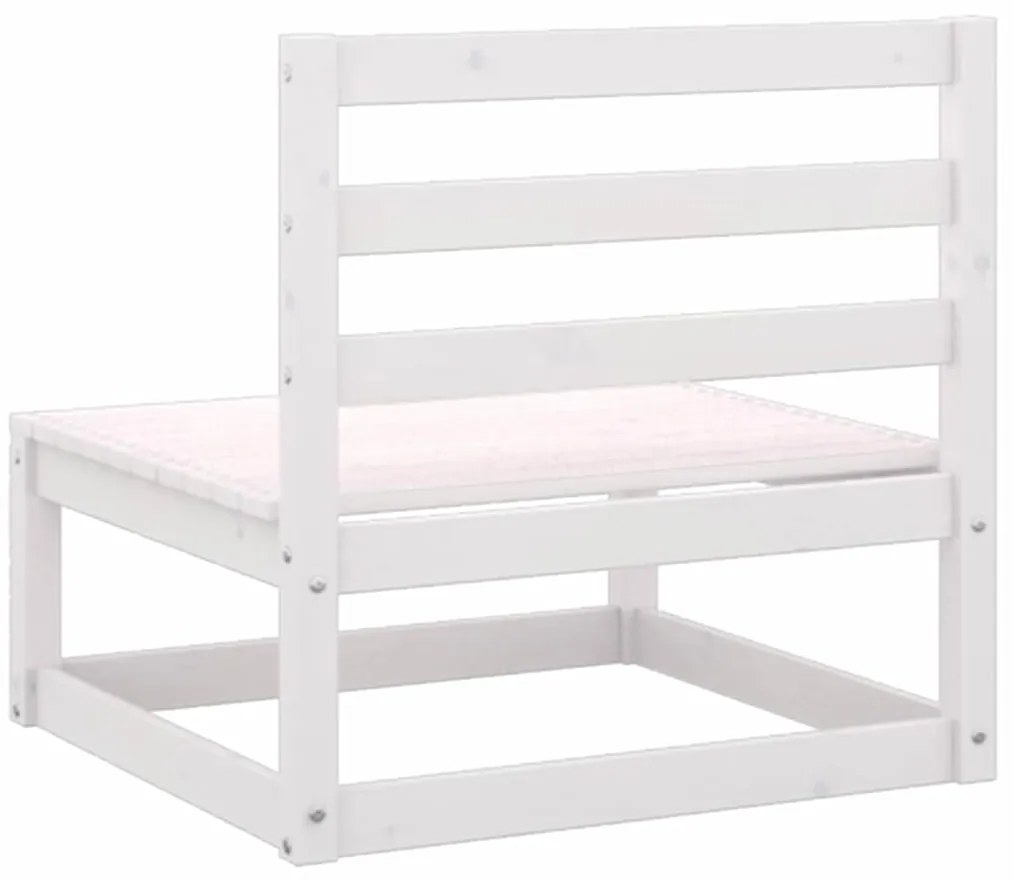 2 pcs conjunto lounge jardim c/ almofadões pinho maciço branco