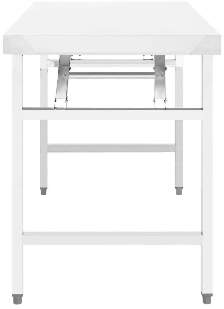 Mesa de trabalho de cozinha dobrável 85x60x80 cm aço inoxidável