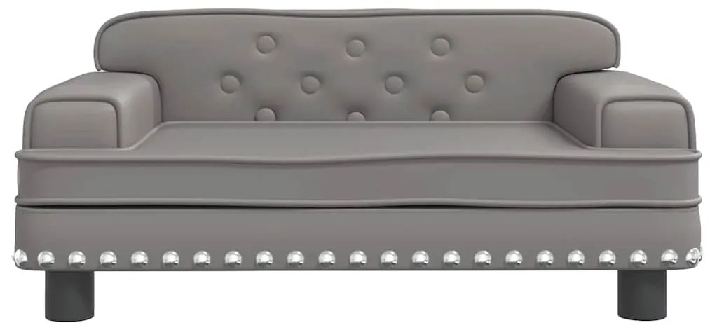 Cama para cães 70x45x30 cm couro artificial cinzento
