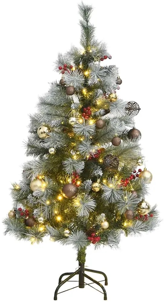 vidaXL Árvore Natal artificial articulada 150 luzes LED e bolas 120 cm