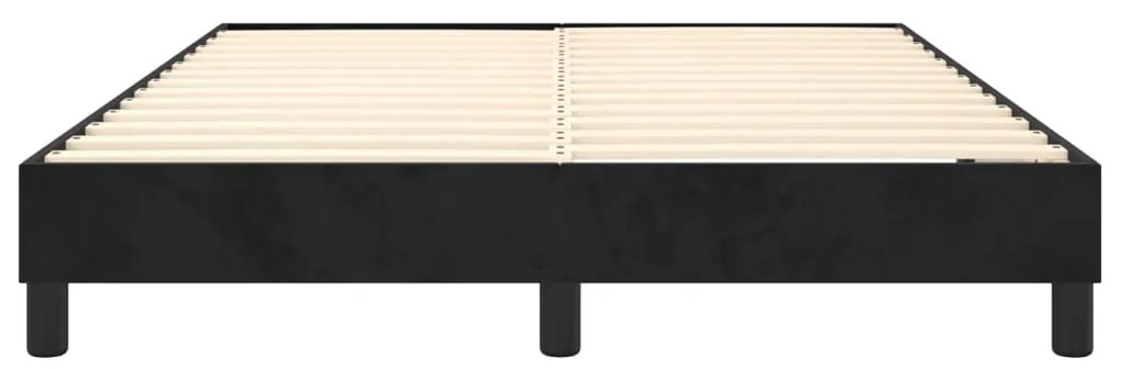 Estrutura de cama sem colchão 140x190 cm veludo preto