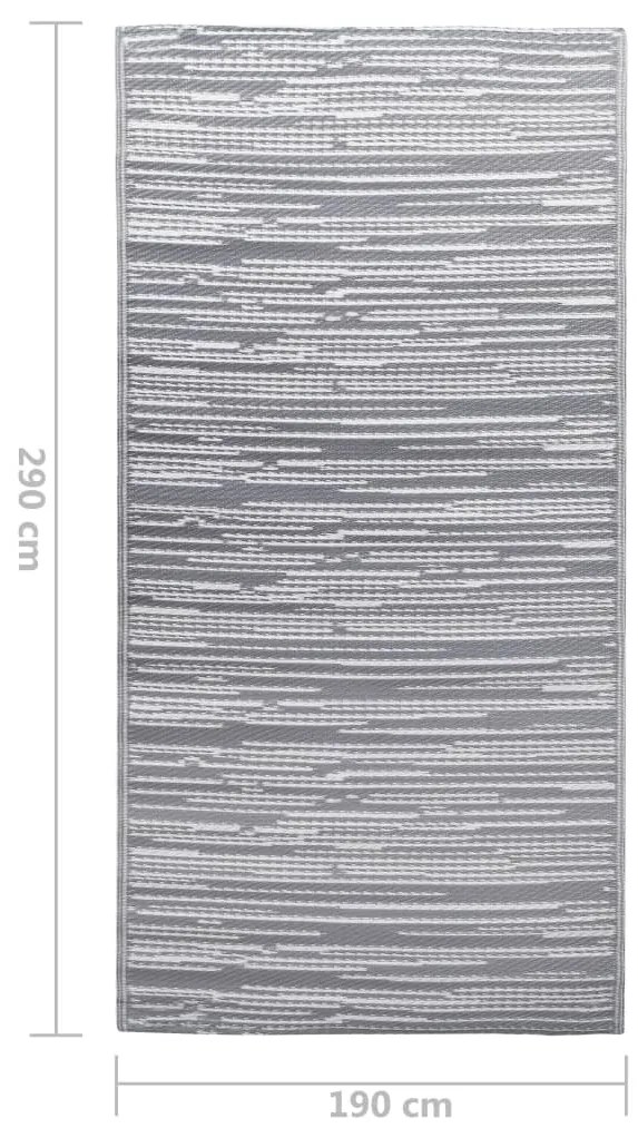 Tapete de exterior 190x290 cm ARAKIL PP cinzento