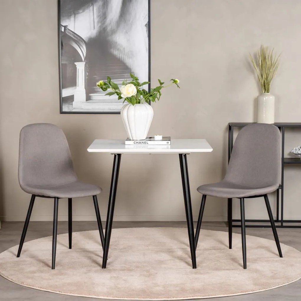 Venture Home Cadeiras de jantar Polar 2 pcs poliéster cinzento/preto
