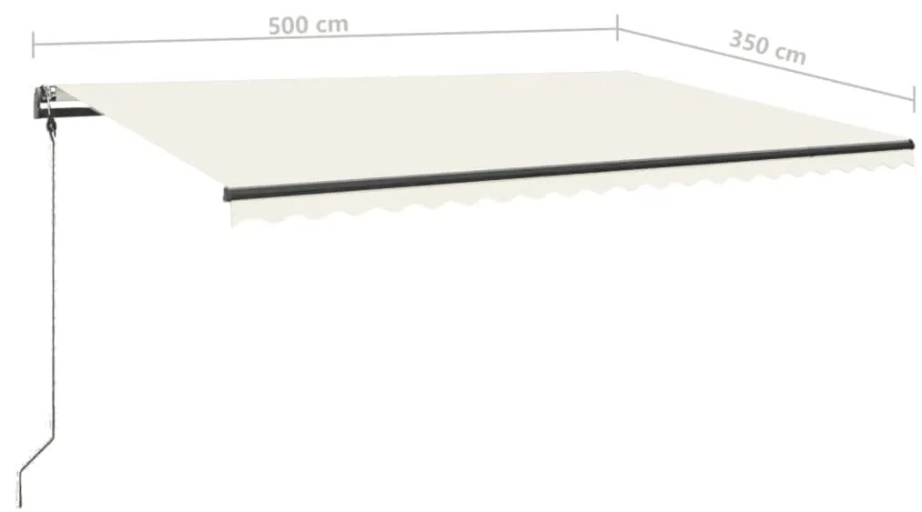 Toldo retrátil manual independente 500x350 cm cor creme