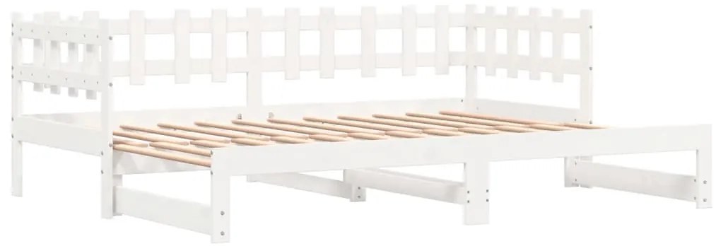 Sofá-cama de puxar 2x(80x200) cm pinho maciço branco