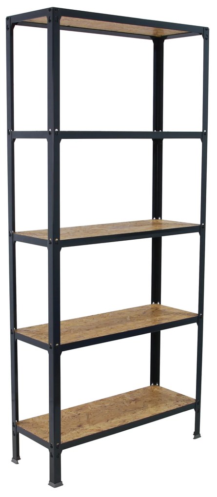 Estante com 5 Prateleiras madeira SIMONHOME CLICK WOOD MINI 5/300 ANTRACITE/OSB Capacidade P/ prateleira 150 Kg Dimensões 1800x800x300 mm