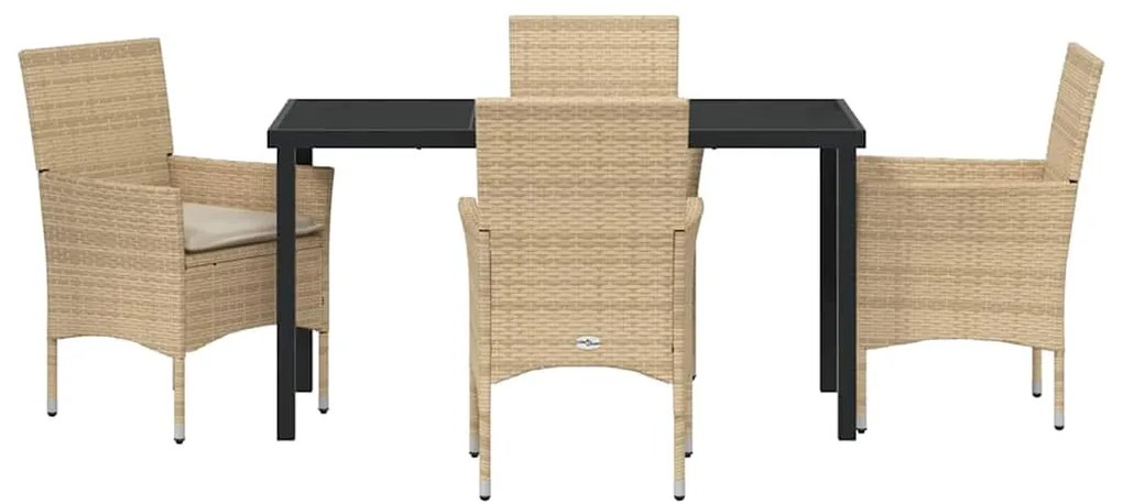 Conjunto de Jantar de Jardim com 5 Peças da , com almofadas bege em ra
