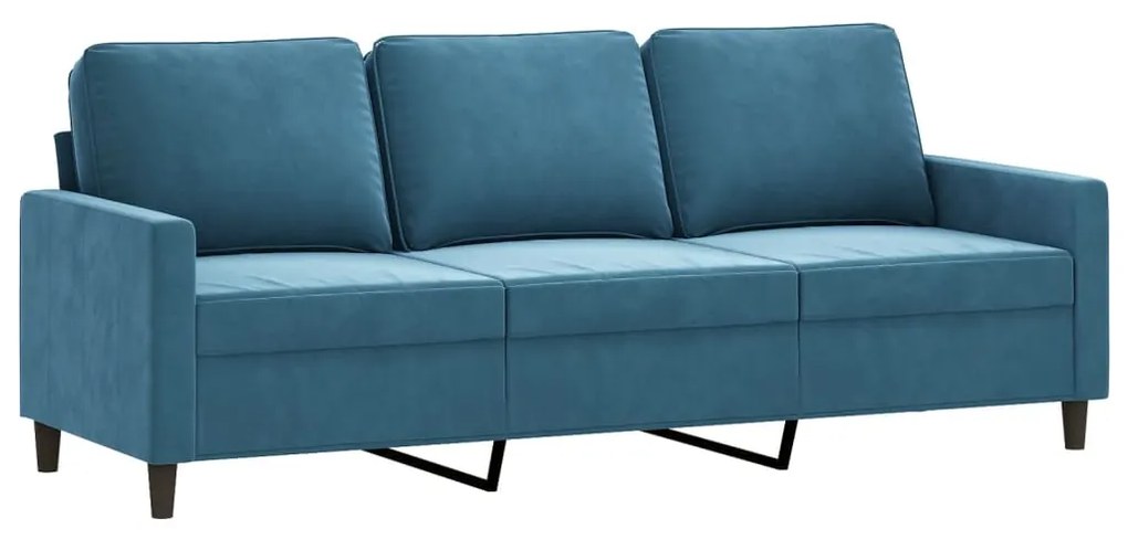 4 pcs conjunto de sofás com almofadas veludo azul