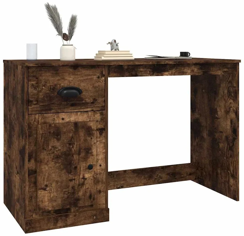 Secretária c/ gaveta 115x50x75 deriv. madeira carvalho fumado