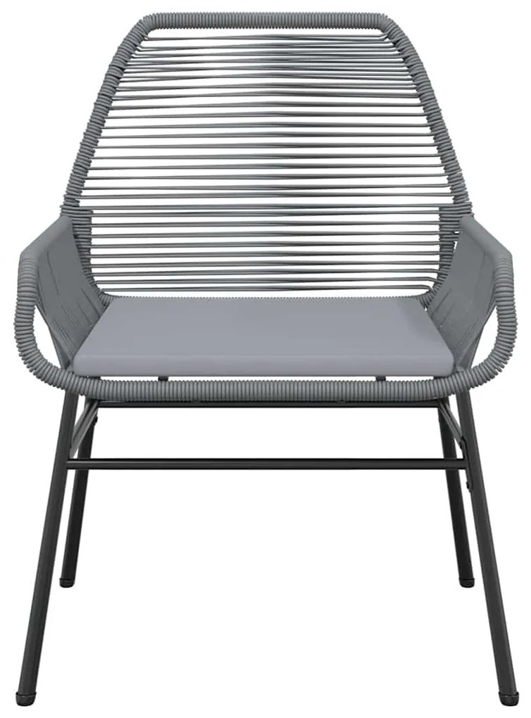 Conjunto jantar jardim 7 peças almofadas vidro vime cinzento PE