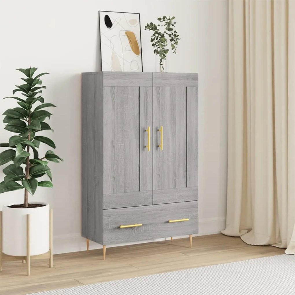 vidaXL Armário alto derivados de madeira 69,5x31x115cm cinza sonoma