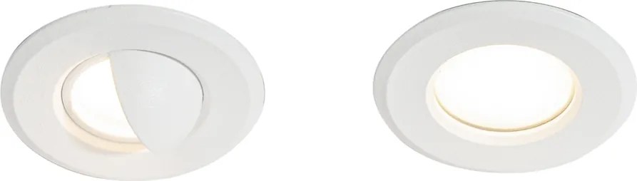 Conjunto de 5 focos embutidos modernos brancos com LED IP67 - Linsey