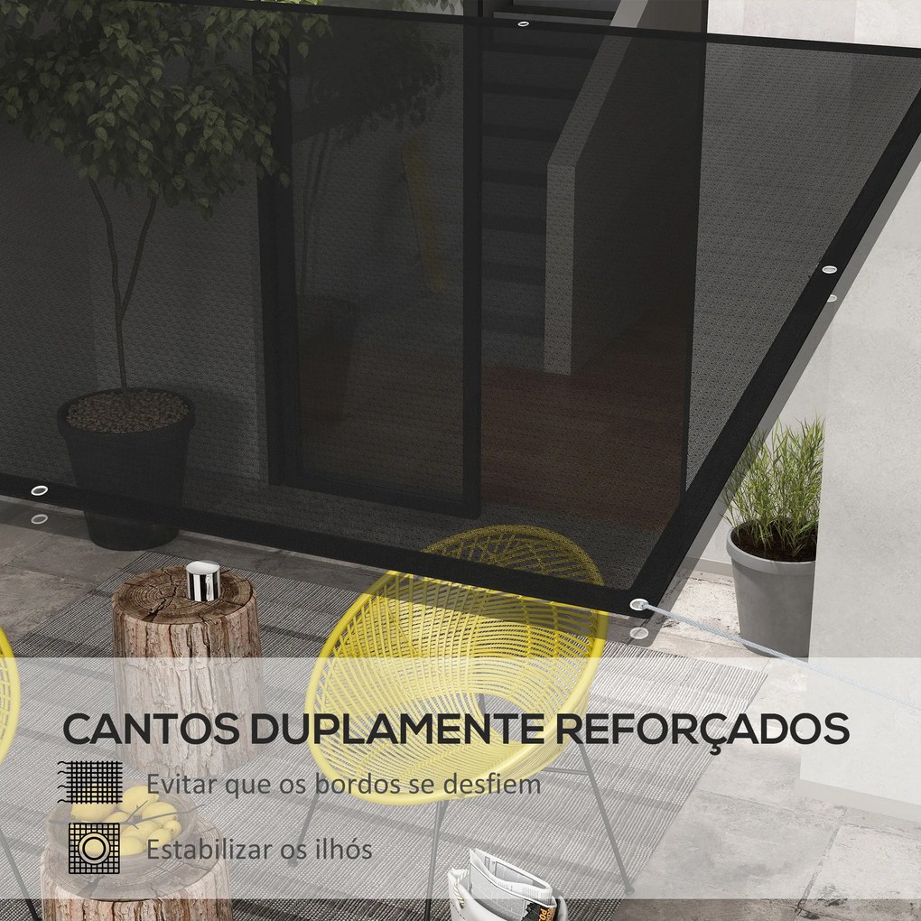 Vela de Sombra Retangular 3x2 m Toldo Vela para Jardim Proteção Solar