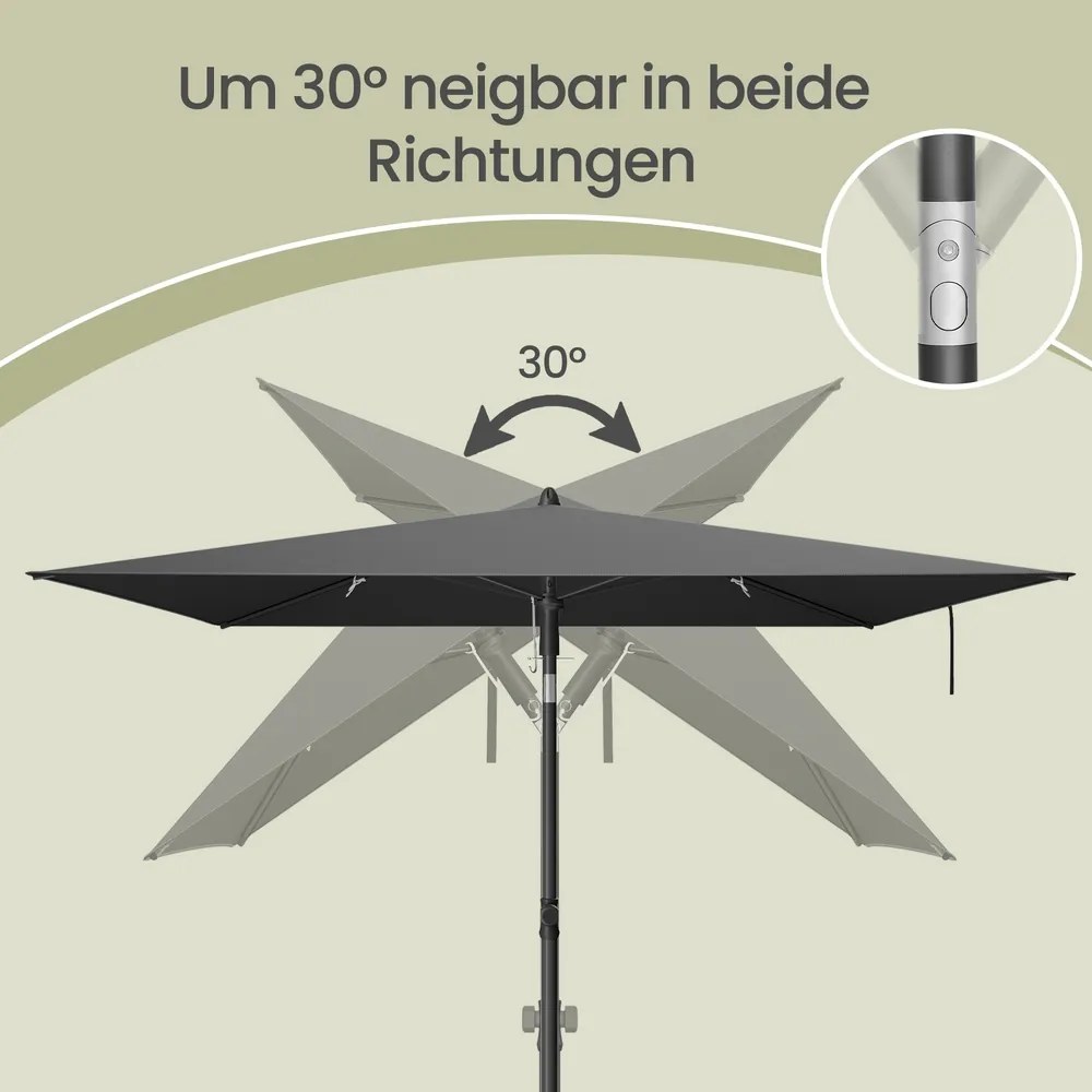 Guarda-sol 190 x 120 cm, proteção solar UPF 50+ para jardim, terraço e praia, dobrável Cinza