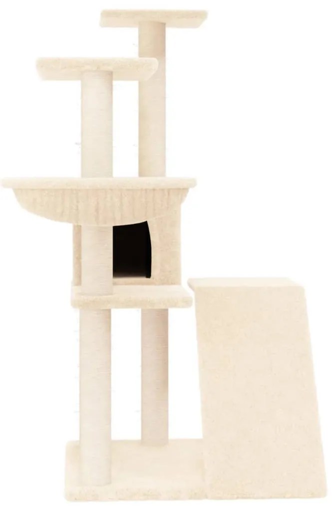 Árvore para gatos c/ postes arranhadores sisal 94 cm cor creme