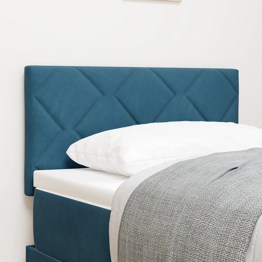 Cabeceira vidaXL Design Blocos de Diamante Azul Escuro 80 cm Veludo