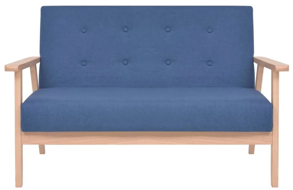 Conjunto de sofás 2 pcs tecido azul