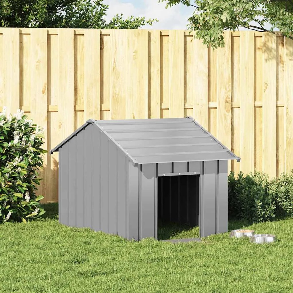 Casota para cães com telhado 83x130x85 cm aço galvanizado