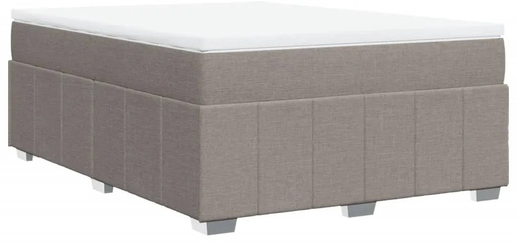 Cama com molas/colchão 140x200 cm tecido castanho-acinzentado