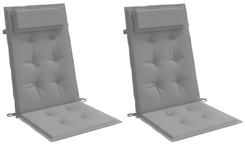 Almofadões p/ cadeira encosto alto 2 pcs tecido oxford cinzento