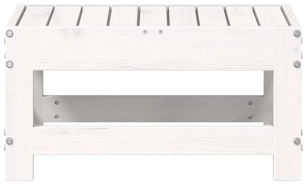 Apoio de pés para jardim 62x30x32 cm pinho maciço branco