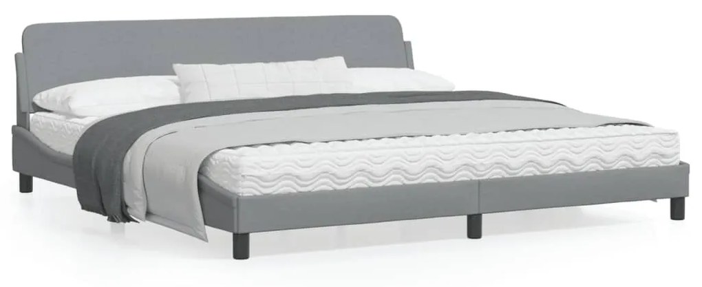 vidaXL Estrutura de cama sem colchão 200x200 cm tecido cinzento-claro