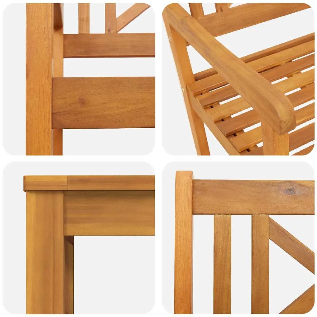 Conjunto de Jantar de Jardim 3 pcs Madeira clara Padrão