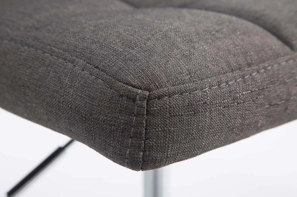 Conjunto de 2 bancos altos Palma V2 em tecido 74-88 x 44 x 49 cm Cinzento