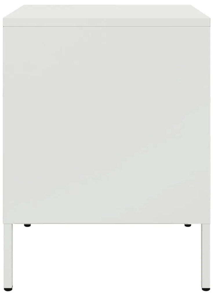 Mesas de cabeceira 2 pcs 36x39x50,5 cm aço branco